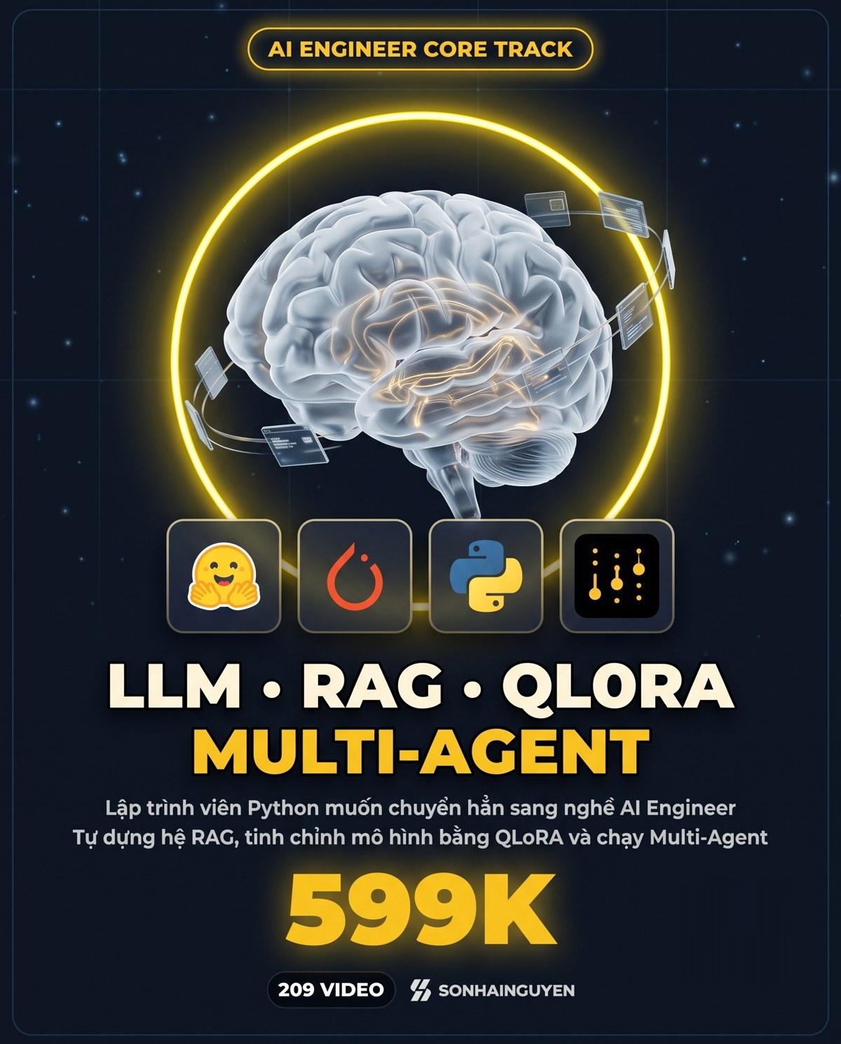 AI Engineer Core Track: LLM, RAG, QLoRA, Multi-Agent – Bộ Tài Liệu Nghiên Cứu & Hướng Dẫn