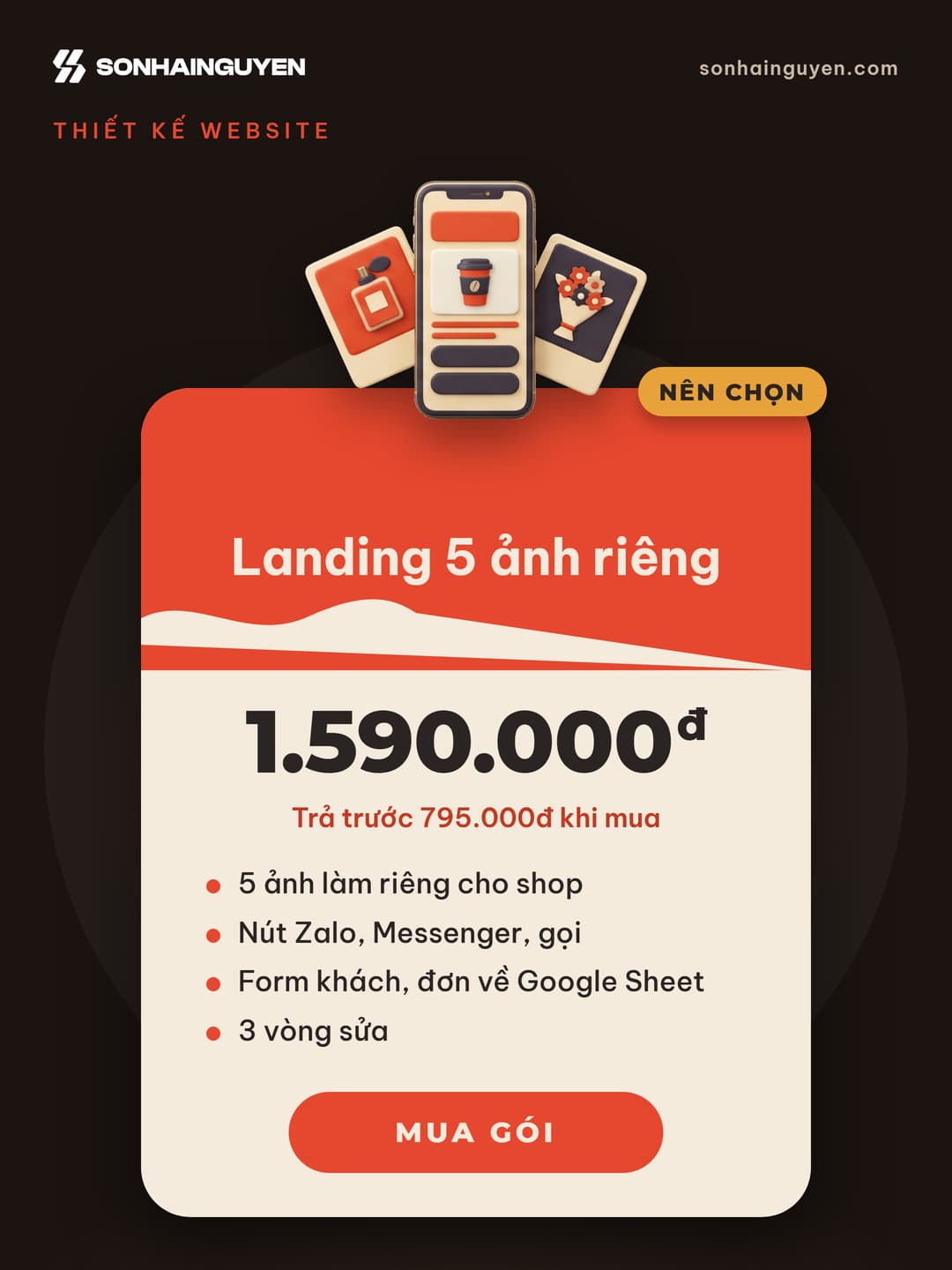 Thiết kế Landing page có 5 ảnh làm riêng - ảnh 1