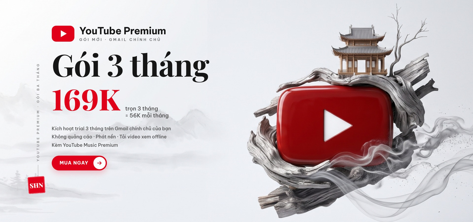YouTube Premium gói 3 tháng