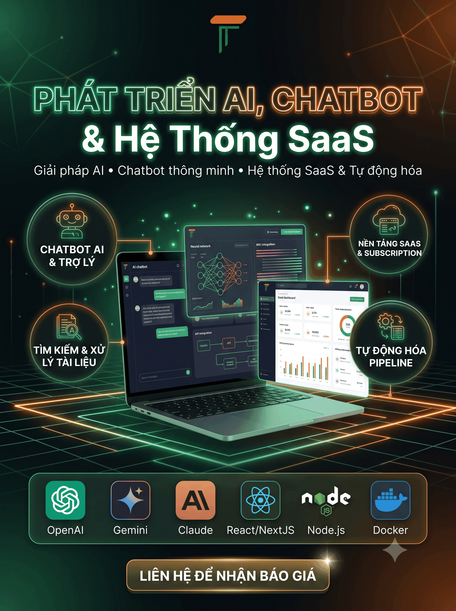 Phát triển AI, Chatbot & Hệ thống SaaS